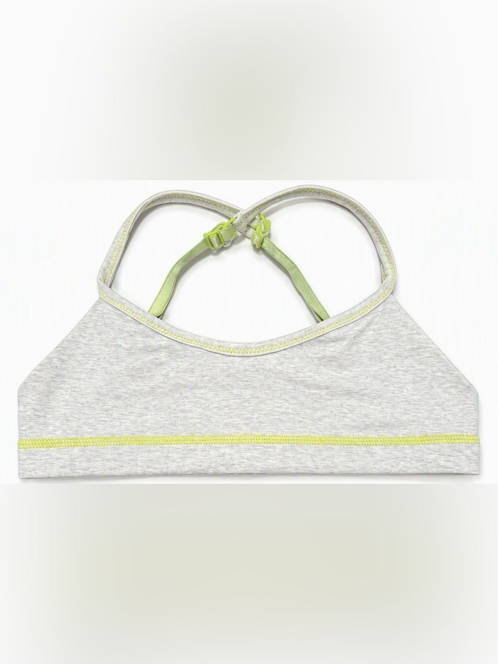 Lululemon Light Gray & Lime Thin-Strap Sports Bralette